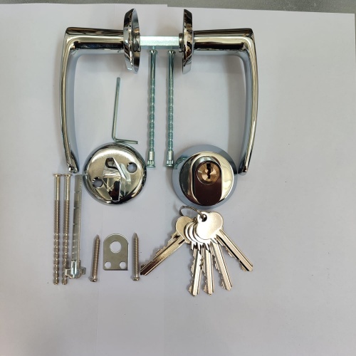 Комплект фурнитуры в хроме для замка ABLOY LC102 (ручка UL27, цилиндр, скобянка)