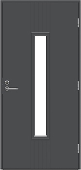 Теплая входная дверь SWEDOOR by Jeld-Wen Function Azov Eco с замком ASSA 565, тёмно-серая