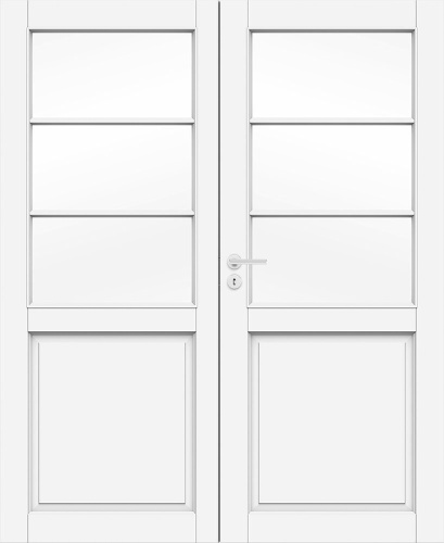 Дверь белая массивная SWEDOOR by Jeld-Wen Craft 132, двустворчатая, M15(705+715)х21, Правая, Белый NCS S 0502-Y