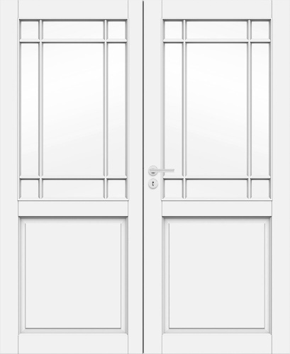 Дверь белая массивная SWEDOOR by Jeld-Wen Craft 131, двустворчатая, M15(705+715)х21, Правая, Белый NCS S 0502-Y