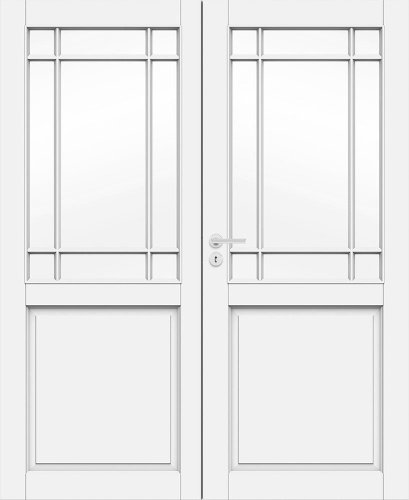 Дверь белая массивная SWEDOOR by Jeld-Wen Craft 131, двустворчатая, M15(705+715)х21, Правая, Белый NCS S 0502-Y
