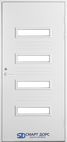 Теплая входная дверь SWEDOOR by Jeld-Wen Function F2054 W53, М10x21, Правая, Белый NCS S 0502-Y