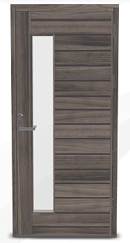 Дверь входная Kaski Puudesign Tyyni, М9x21, левая, замок LC200, цвет - Kaskipuun kuultoharmaa (Tammerfors)