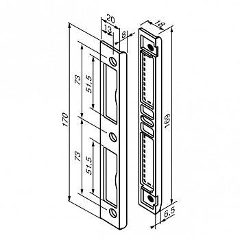 Запорная планка (ответная планка) Abloy 4669