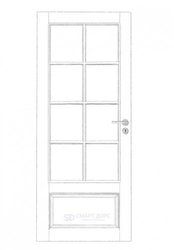 Дверь Nord Fin Doors модель 104, Белый NCS S 0502-Y, M9x21, Левая