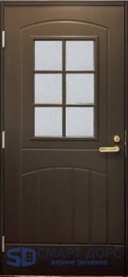 Теплая входная дверь SWEDOOR by Jeld-Wen Function F2000 W71, коричневая (цвет RR32), М9x21, левая