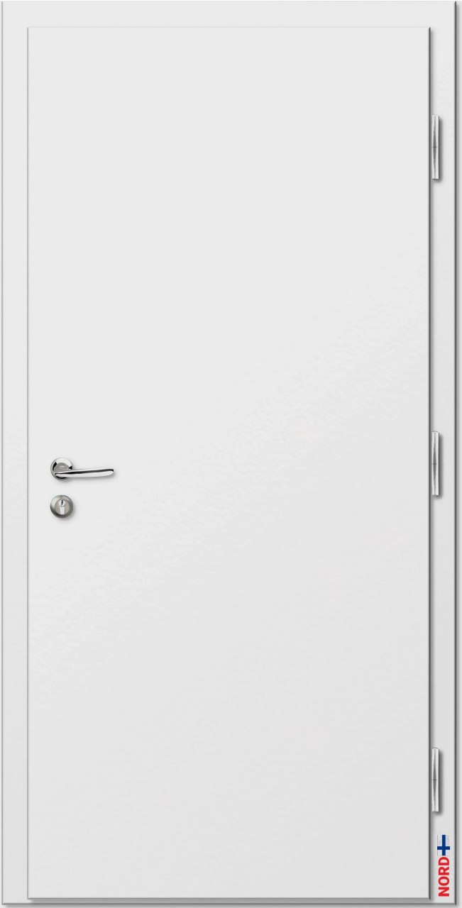 Тёплая входная дверь NORD FIN DOORS NFD11, белая, в комплекте с фурнитурой  ABLOY