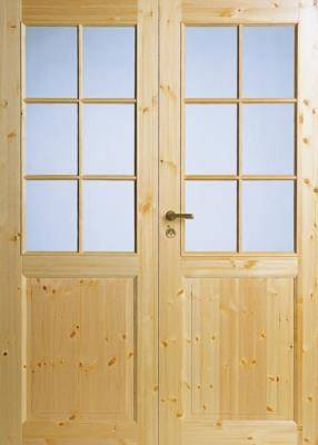 Дверь сосновая SWEDOOR by Jeld-Wen Tradition 52, двустворчатая, M15x21, Правая, Сосна прозрачный лак