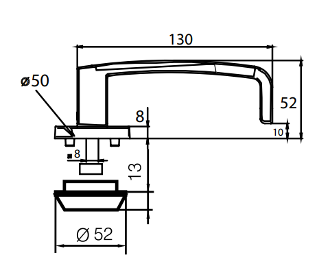 Ручка ABLOY EXIT EH006 POLAR 6/030 внутренняя с защищенным щитком снаружи