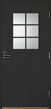 Дверь входная Kaski VO2_6RX, тёмно-серая + VAL565SETC (Ручка и цилиндр в комплекте)