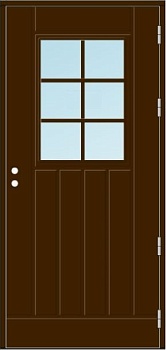 УЦЕНКА (№64) UOL1 Thermo KASKI со стеклом, Коричневая RR32, 9*21, правая, замок ASSA 8765