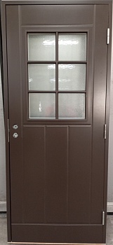 Дверь входная Kaski VO2_6RX, тёмно-коричневая + VAL565SETC (Ручка и цилиндр в комплекте)