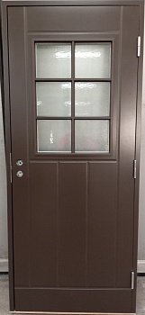 Дверь входная Kaski VO2_6RX, тёмно-коричневая + VAL565SETC (Ручка и цилиндр в комплекте)