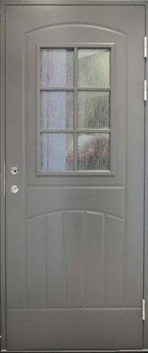 Теплая входная дверь SWEDOOR by Jeld-Wen Function F2000 W71, темно-серая (цвет - NCS S 7502-B), М9x21, Правая
