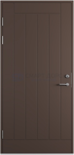  Дверь наружная деревянная ScanDo 01, темно-коричневая, 10*21, левое