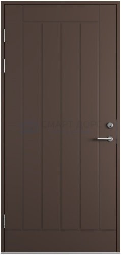  Дверь наружная деревянная ScanDo 01, темно-коричневая, 10*21, левое