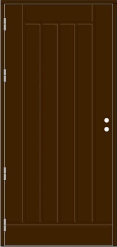 Дверь входная Kaski UO1, тёмно-коричневая, с замком ASSA 8765, М9*21, ПРАВАЯ