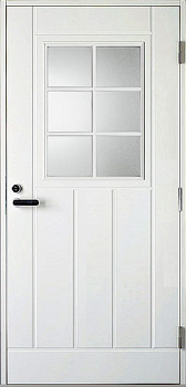 Дверь входная Kaski VO2_6RX, белая + VAL565SETC (Ручка и цилиндр в комплекте)