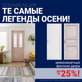 Финские межкомнатные двери со скидкой до 25%