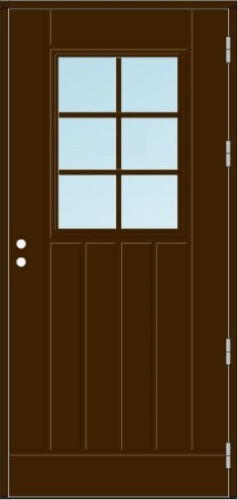 УЦЕНКА (№64) UOL1 Thermo KASKI со стеклом, Коричневая RR32, 9*21, правая, замок ASSA 8765