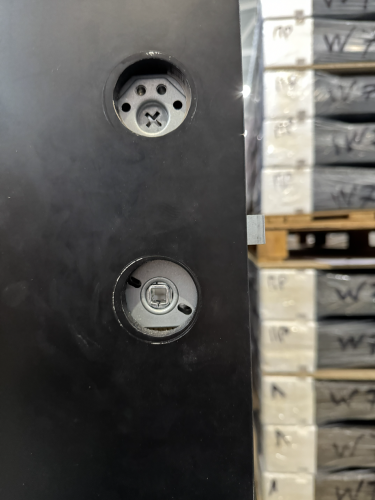 УЦЕНКА (№6С) UO1 (O1T10KL) Thermo KASKI глухая, Чёрная RAL9005, 10*21, ЛЕВАЯ, замок ASSA 8765