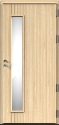 Дверь входная Kaski Puudesign Pouta, М9x21, замок LC200, правая, цвет - Somero (Vaalea mänty)