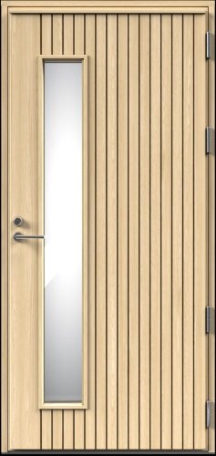 Дверь входная Kaski Puudesign Pouta, М9x21, замок LC200, правая, цвет - Somero (Vaalea mänty)