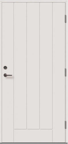 Теплая входная дверь Viljandi EU Basic B0010, белая, Белый NCS S 0502-Y, M9x21, Правая