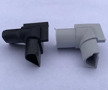 Угловой уплотнитель наружной дверной коробки Kaski серый/чёрный