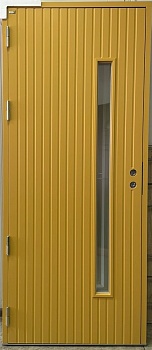 Дверь входная Kaski Kiilo Thermo, желтая, М9, левая, с замком ABLOY LC102
