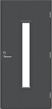 Теплая входная дверь SWEDOOR by Jeld-Wen Function Azov Eco с замком ASSA 565, высотой M23, тёмно-серая