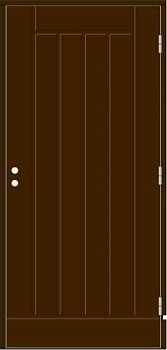 Дверь входная Kaski VO2X, тёмно-коричневая + VAL565SETC (Ручка и цилиндр в комплекте)