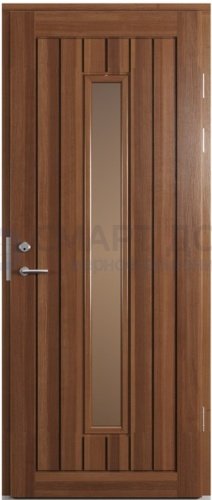 Дверь наружная сосновая HONKSTY L22, М10*23, правая, тонировка Итальянский орех