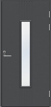 Теплая входная дверь SWEDOOR by Jeld-Wen Function F2050 W28 тёмно-серая (цвет RR23), с замком ABLOY LC200 / ASSA 565