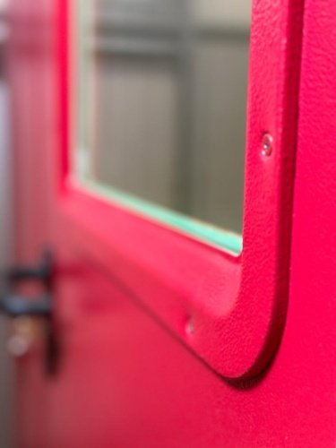 Дверь металлическая Padilla EI60 окрашенная RAL3003 1200 (400+800) X 2050 SX с электромеханическим замком