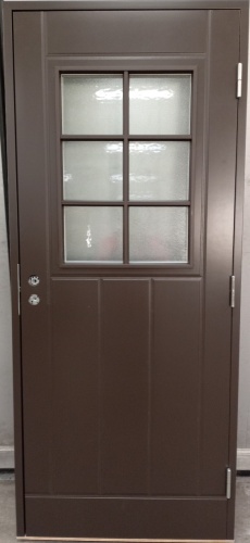 Дверь входная Kaski VO2_6RX, тёмно-коричневая + VAL565SETC (Ручка и цилиндр в комплекте), 9*21, правое